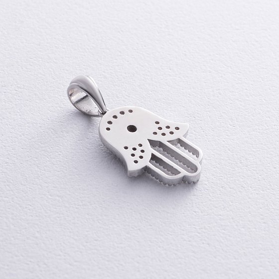 Серебряный кулон "Хамса" с фианитами 1186 №3