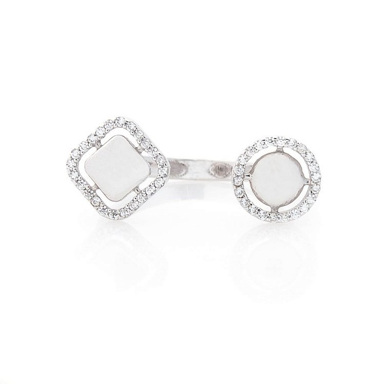 Золоте колечко "Конюшина" (фіаніти) к04809 - 2 Золоте колечко "Конюшина" (фіаніти) к04809 від ювелірного магазину Онікс - 2