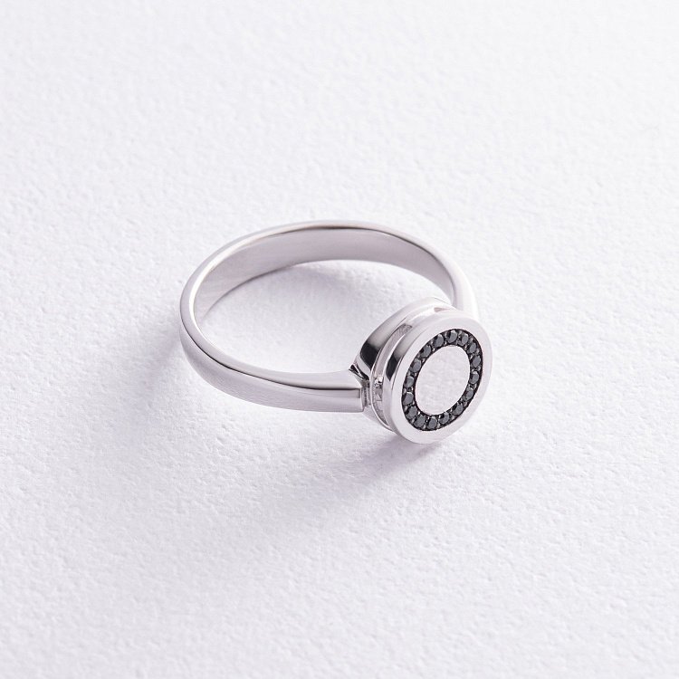 Золотое кольцо с черными бриллиантами 234521122 от ювелирного магазина Оникс - 3