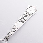 Срібна чайна ложка "Лелека з малюком" (метрика народження) 6343-C от ювелирного магазина Оникс - 2