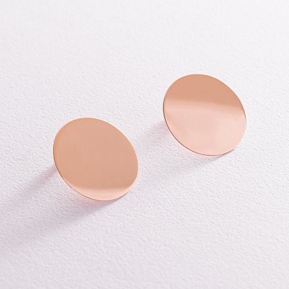 Сережки "Комети" в червоному золоті с07586 №4