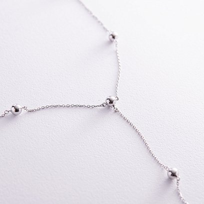 Кольє - краватка "Кульки" в білому золоті (2 в 1) кол02231 №9