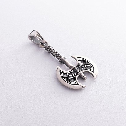 Серебряный кулон "Двойной топор" 7049 №5