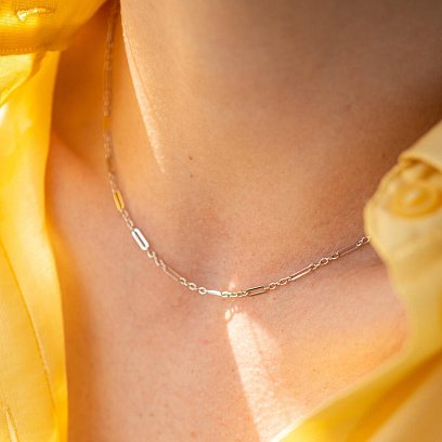 Колье - цепочка в белом золоте кол02387 №7