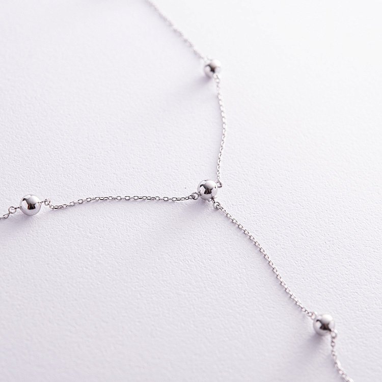 Кольє - краватка "Кульки" в білому золоті (2 в 1) кол02231 від ювелірного магазину Онікс - 9