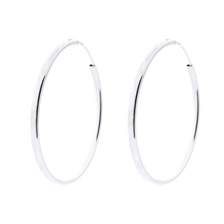 Срібні сережки-кільця 122226 від ювелірного магазину Онікс