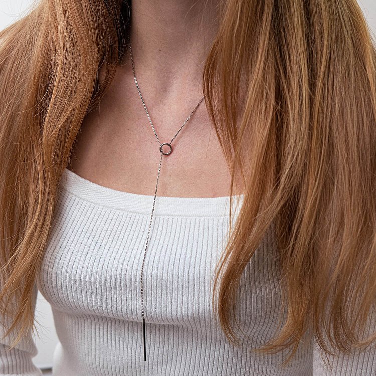 Срібне кольє - краватка "Муза" 181193 від ювелірного магазину Онікс - 7