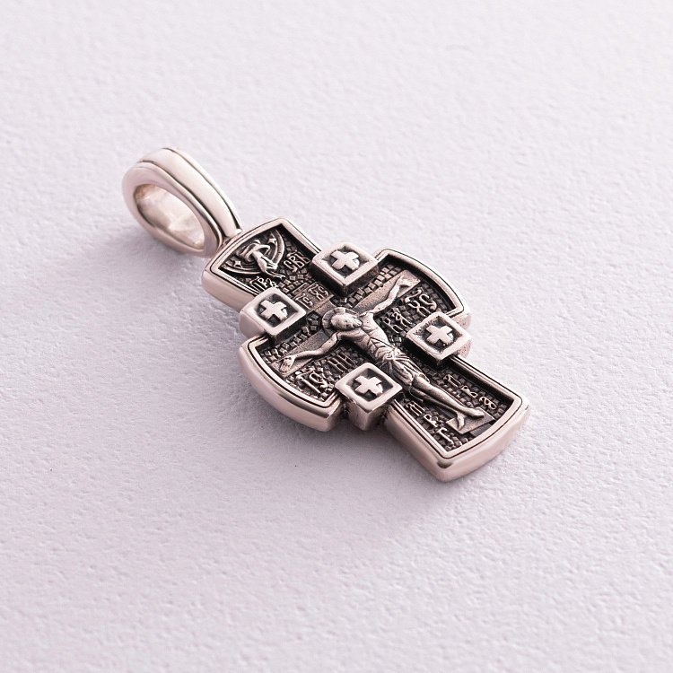 Православный крест "Распятие Господне. Ангел Хранитель" 131017 от ювелирного магазина Оникс - 3