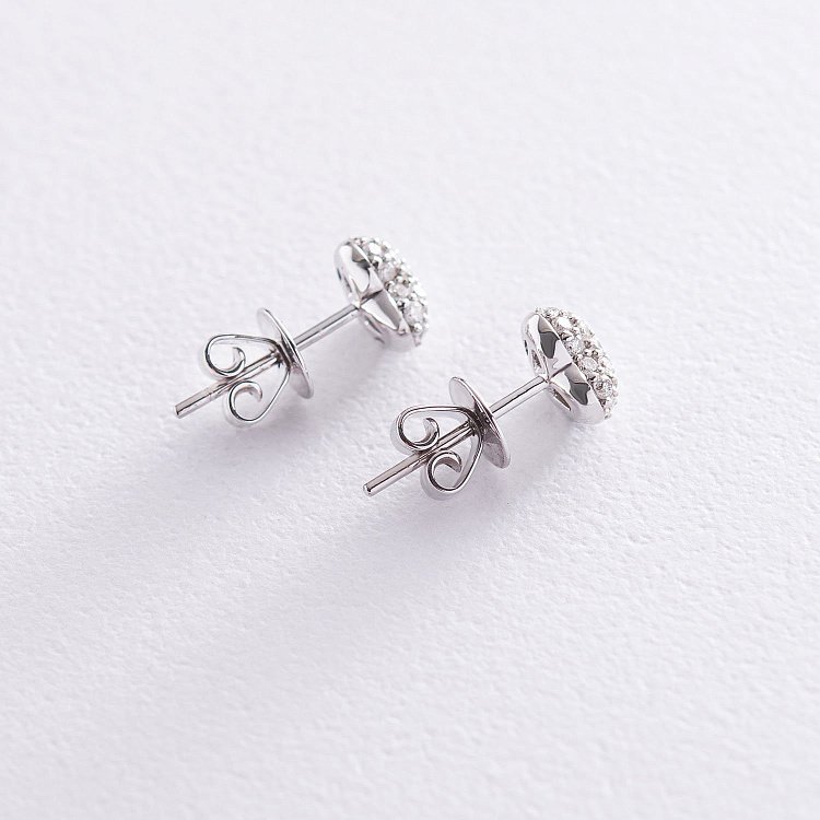 Золоті сережки-пусети "Серця" з діамантами stars227 від ювелірного магазину Онікс - 2