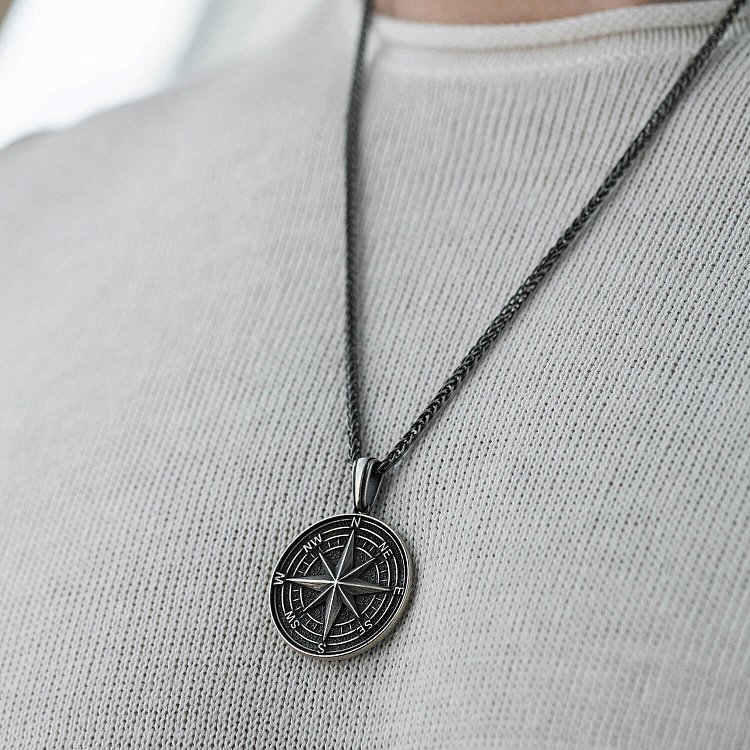 Серебряный кулон "Компас. Полярная звезда" 133186 от ювелирного магазина Оникс - 3