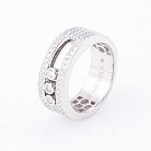 Срібний перстень з фіанітами 111950 от ювелирного магазина Оникс