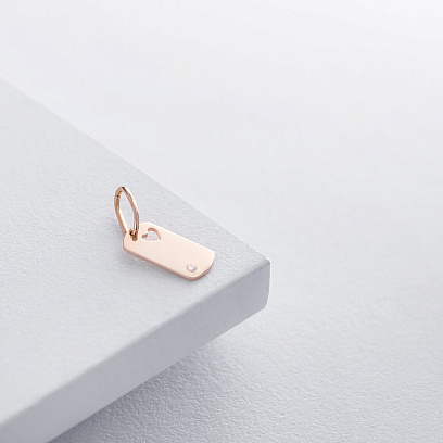 Кулон "Сердечко" для гравіювання (червоне золото) п03243 №9