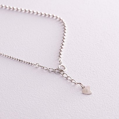 Срібний кульковий браслет "Кругообіг" на ногу 141624 №5