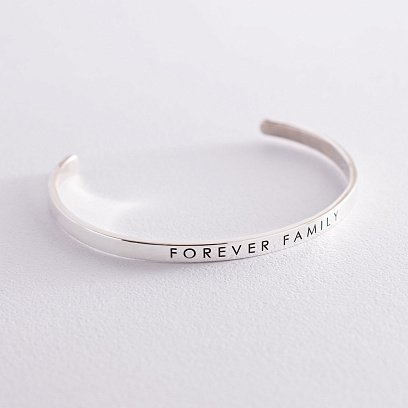 Жесткий серебряный браслет "1 год - это 365 возможностей" 141479g №3