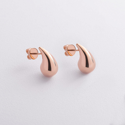 Сережки - пусети "Megan" в червоному золоті  с09518