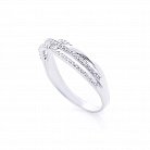 Срібний перстень з фіанітами Україна (родій) 111298 от ювелирного магазина Оникс