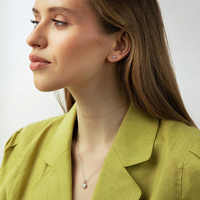 Золотой кулон "Сердечко" с бриллиантами пб0401lg №5