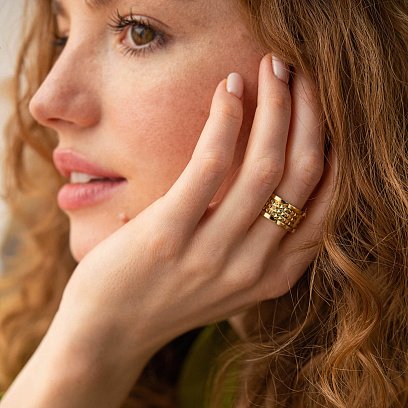 Кольцо "Gina" в желтом золоте к07391 №2