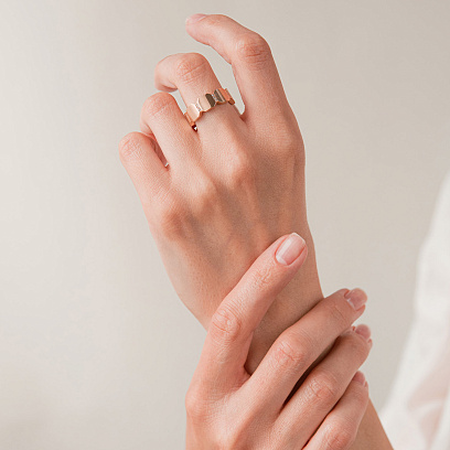 Кольцо "Claudia" в красном золоте (фианиты) к08243 №5