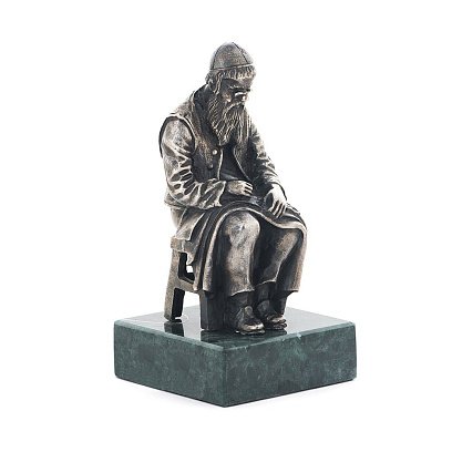 Серебряная фигура ручной работы "Еврейский портной за работой" сер00051 №4