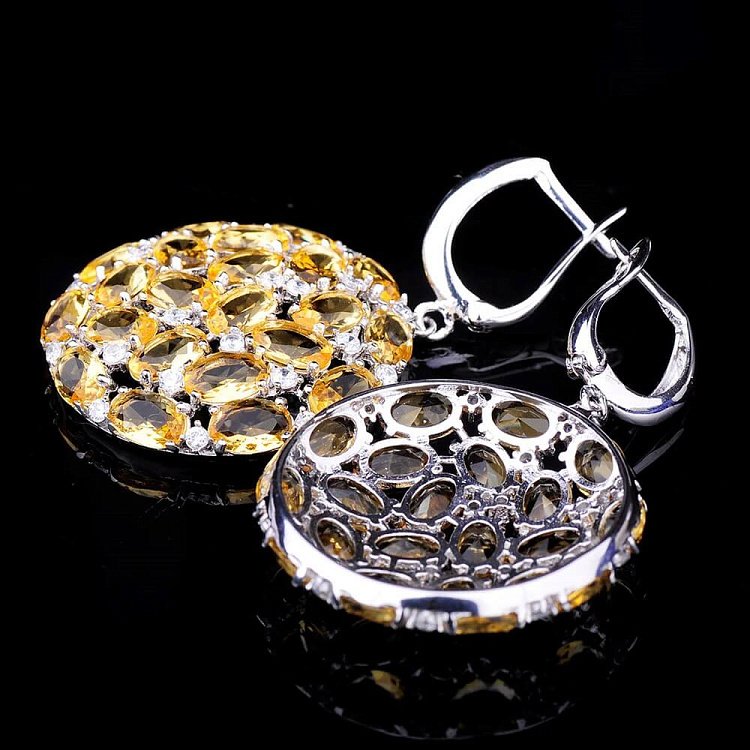 Круглые сережки из серебра с фианитами 121523 от ювелирного магазина Оникс - 2