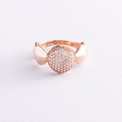 Золота каблучка з фіанітами к04959