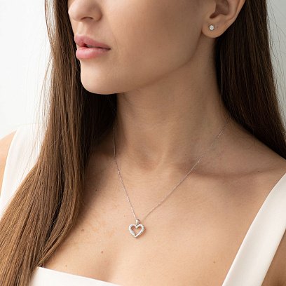 Золотой кулон "Сердце" с бриллиантами п171ri №2