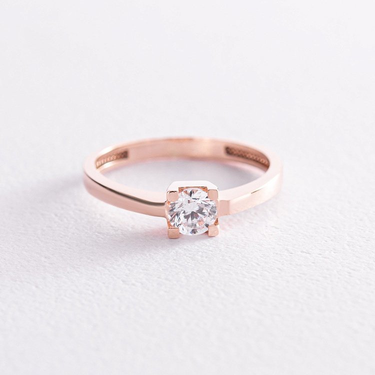 Золота заручальна каблучка з фіанітом к07022 від ювелірного магазину Онікс - 3