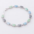 Срібний браслет з кольоровими фіанітами 141138 от ювелирного магазина Оникс