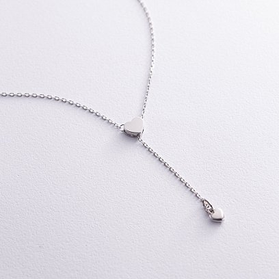 Серебряное колье "Сердечко" (регулируемая длина) OR121165