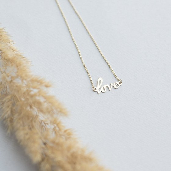 Золотой браслет на ногу "Love" б03685 №5