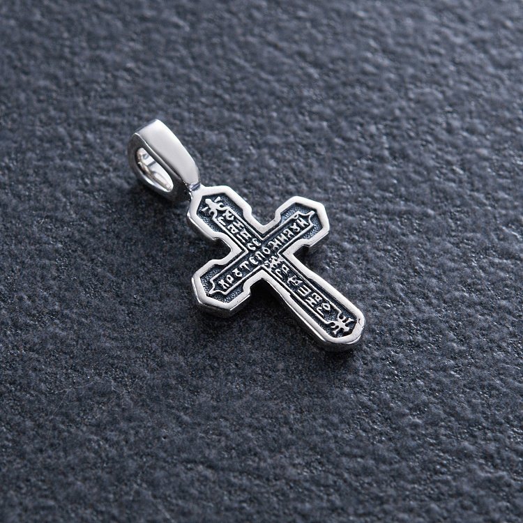 Серебряный крестик с распятием 132478 от ювелирного магазина Оникс - 2