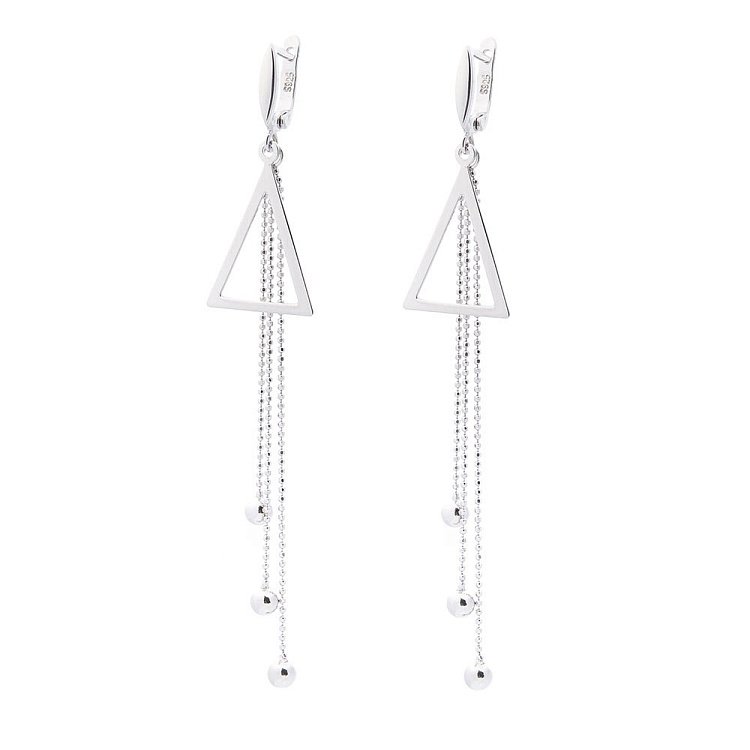 Срібні сережки "Трикутники" 122291 від ювелірного магазину Онікс