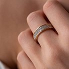 Золотое кольцо с фианитами к03359 от ювелирного магазина Оникс - 1