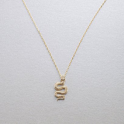 Колье "Змея" в желтом золоте кол02494 №4