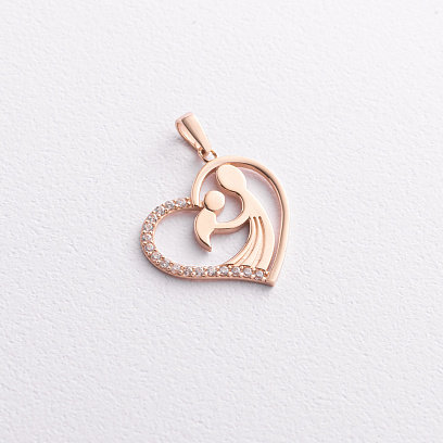 Золотой кулон "Мама и ребенок" п03304