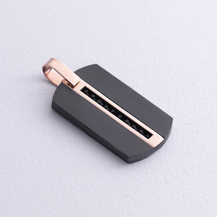 Жетон із червоного золота (цирконій, фіаніти) 503-00002/2 від ювелірного магазину Онікс