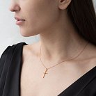 Золотий хрестик з діамантом пб0229ri от ювелирного магазина Оникс - 1