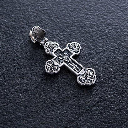 Срібний православний хрест (чорніння) 132711 №5