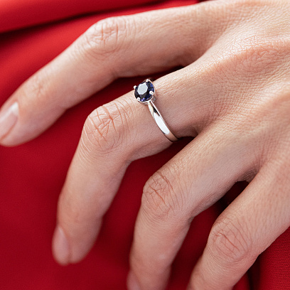 Серебряное кольцо с сапфиром 1864/1p-HSPH №2