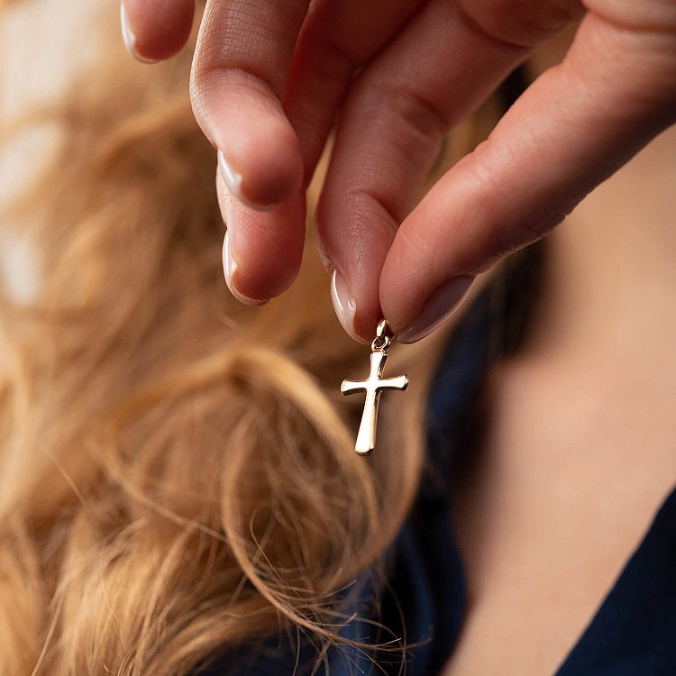 Православный крестик в желтом золоте п03506 от ювелирного магазина Оникс - 1