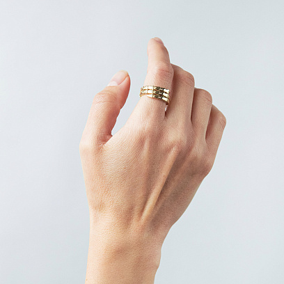 Каблучка "Змія" у жовтому золоті к08410 №4