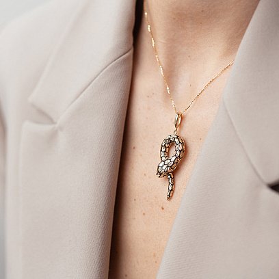 Золотой кулон "Змея" (эмаль) п03632 №8