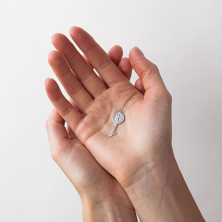 Золотая подвеска - ключ "Святой Бенедикт" п03280 от ювелирного магазина Оникс - 1