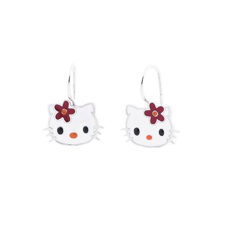 Сережки дитячі Hello Kitty (емаль) 121779к від ювелірного магазину Онікс