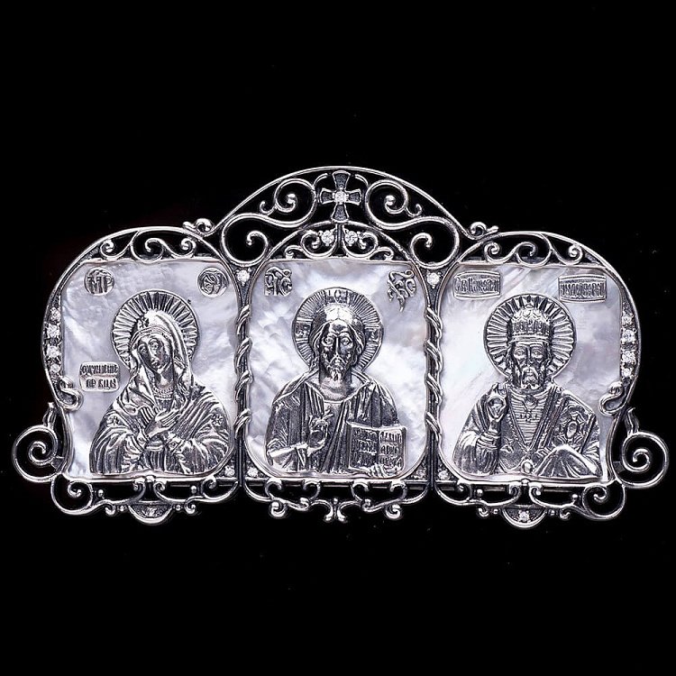 Икона в автомобиль из серебра 23419 от ювелирного магазина Оникс