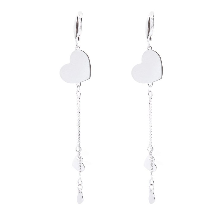 Серебряные серьги "Сердечки" 122233 от ювелирного магазина Оникс - 1