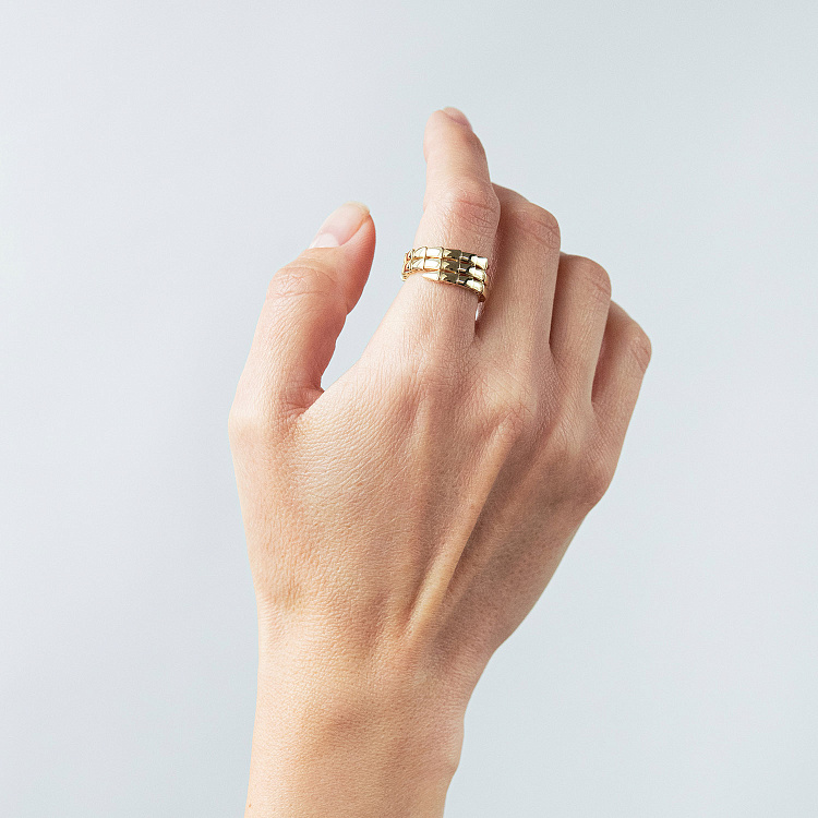 Каблучка "Змія" у жовтому золоті к08410 від ювелірного магазину Онікс - 3