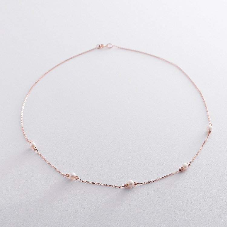 Золоте кольє з культ. прісн. перлами кол01309 від ювелірного магазину Онікс