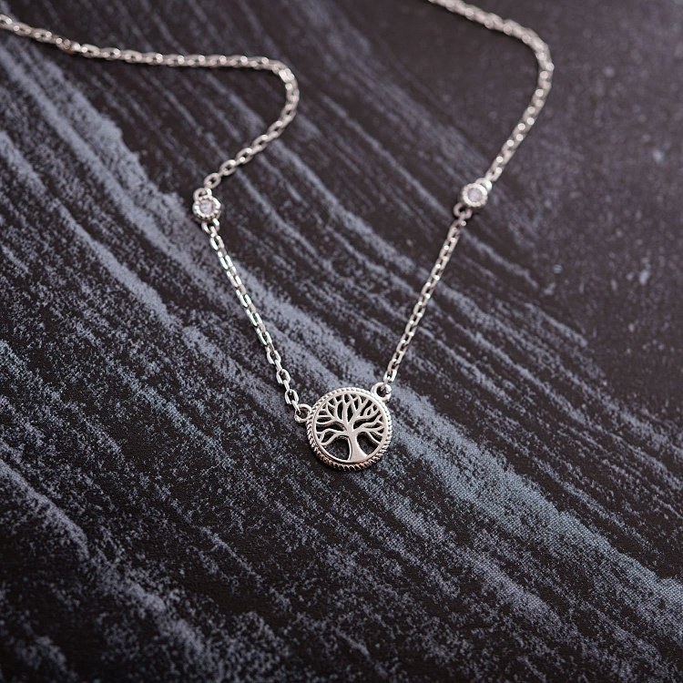 Срібне кольє "Дерево життя" (фіаніт) 18816 від ювелірного магазину Онікс - 9